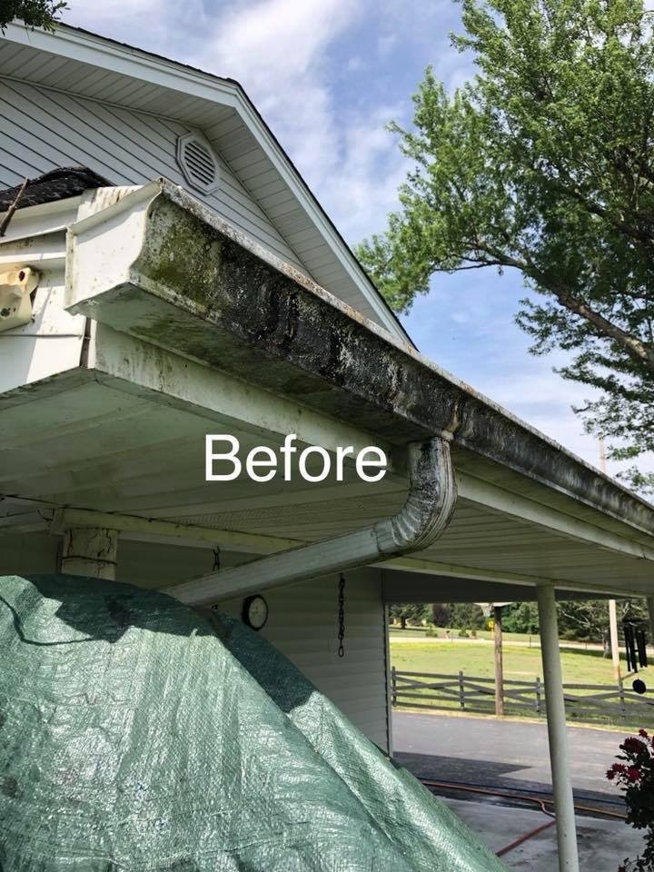 Gutter before cleaning